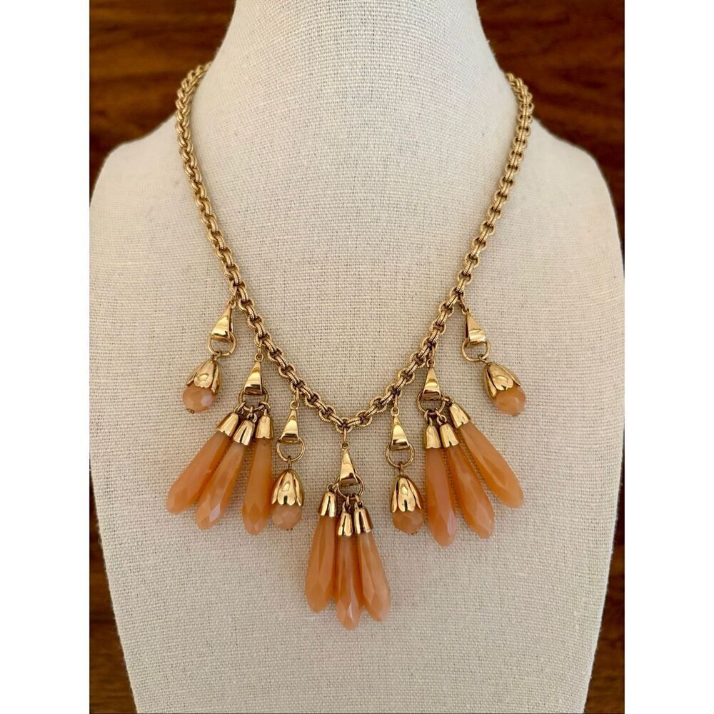 Ann Taylor | Peach Pendant Necklace | 15” Adjustable